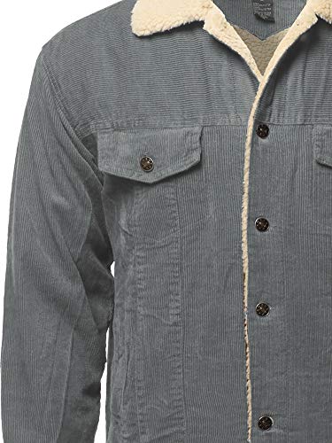 Youstar Men's Solid Corduroy Sherpa Lining Western Style Jacket3