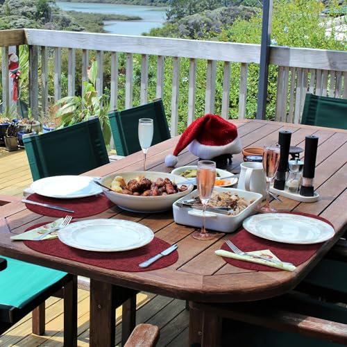 BARTHKIT Faux Leather Oval Placemats Set of 4, Wine Red by BARTHKIT - Used condition - Image 7