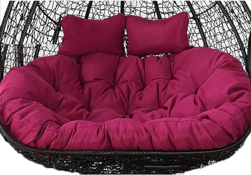 Cojín para Silla Colgante Tipo Huevo con reposacabezas Ajustable, Lavable, Grueso y Doble, para Exterior (S)