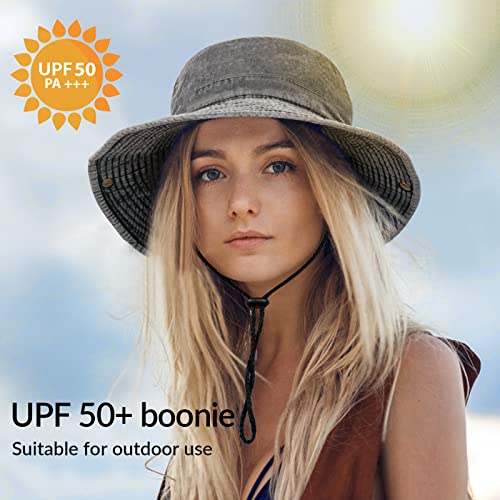 QualyQualy-Chapeaux-De-Peche-Homme-Femme-Soleil-Ete-Anti-UV-Outdoor-Randonnee-Bucket-Hat-Pliable-Plage-Cap-Unisexe-pour-Safari-Voyage-Jardinier