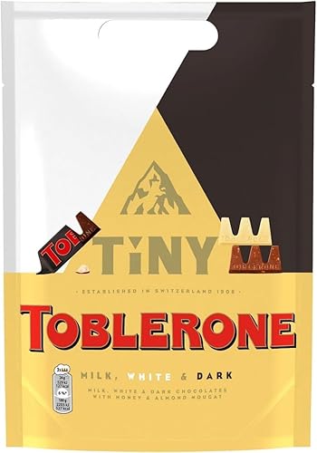 Toblerone Tiny Leche, chocolate blanco y negro 9.88 oz bolsa