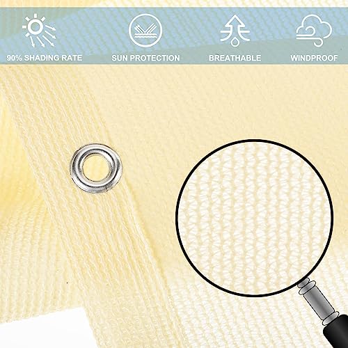 PATIKIL 3'x16' Patio Privacy Screen for Balcony Fence Cover for Apartment Railing Netting Mesh Shade Fabric Balcony Cover for Outdoor Deck Backyard Porch Railing Shield 90% (Beige) - Image 3