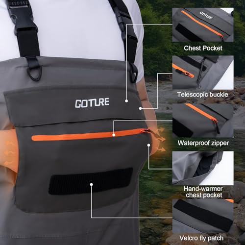 Image of Goture 5-Layer Breathable Stocking Foot Waders & Waist Gear, 5 Sizes