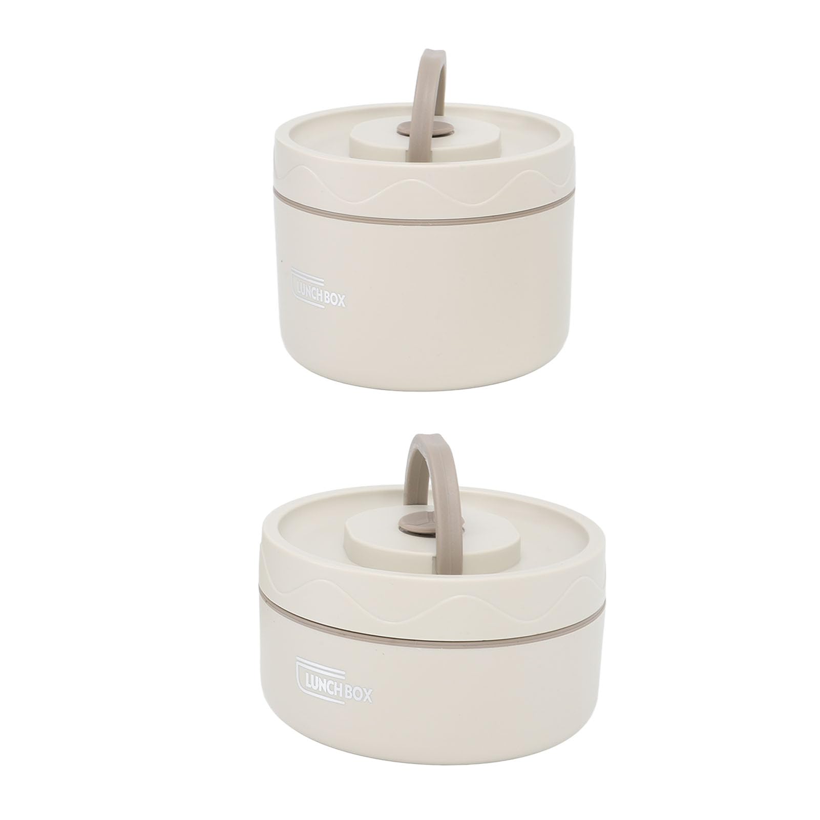 Dauz Beige Insulated Lunch Boxes, Heat-Insulated Lunch Containers 304 (2Pcs)