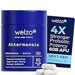 Welzo Ultra Purity Akkermansia 60 Billion AFU – Next-Gen Probiotic Supplement with Inulin & Lactobacillus – 60 Vegan Capsules for Gut Health, Metabolism & Digestive Support