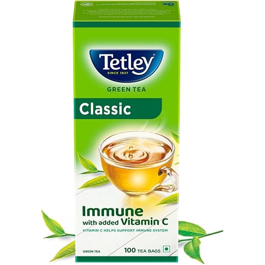 Tetley Green Tea, Refreshing , 100 Tea Bags, 140 Grams