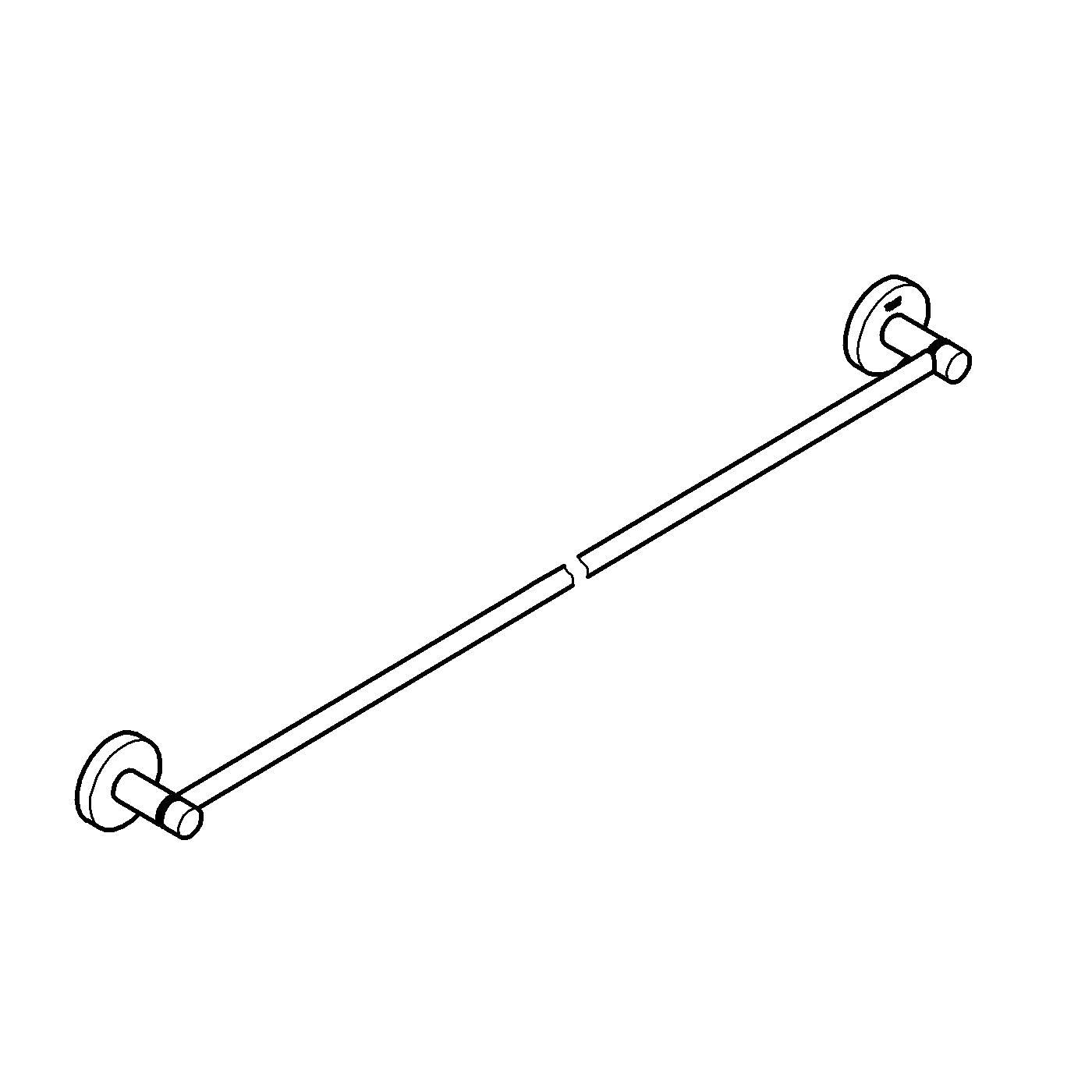 Grohe Start Barre Porte-Serviettes pour Salle De Bain, 854 Mm, Fixations Cachées, Métal, A Coller avec Grohe Quickglue Ou À Visser, Chromé, 41187000