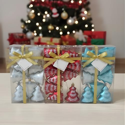 Image of Crackles Matt Finish Christmas Tree Ornaments (Set of 6) Christmas Tree Decoration Items | Xmas Gifts Ornaments Props Decorations for Christmas Party, Random Colors