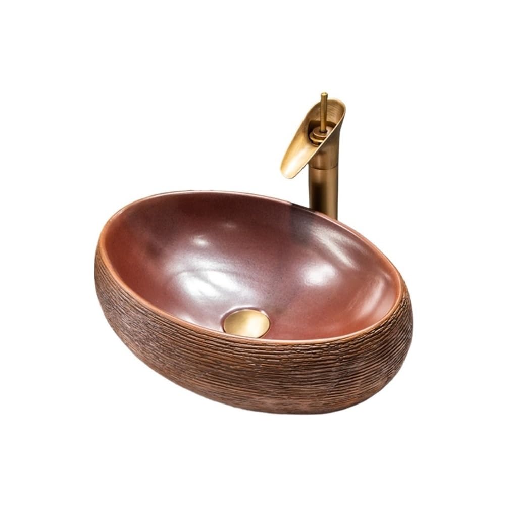 Countertop Bathroom Vessel Exquisite Art Above Counter Wash Basin Balcony Courtyard Bathroom Sink Cloakroom Sink