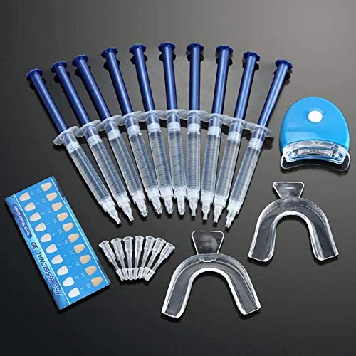 Teeth Whitening Kit (10) Gels (2) Trays (1) Blue White Led Light Whiten Teeth at Home Easy to Use Brighter Smile Fast Results