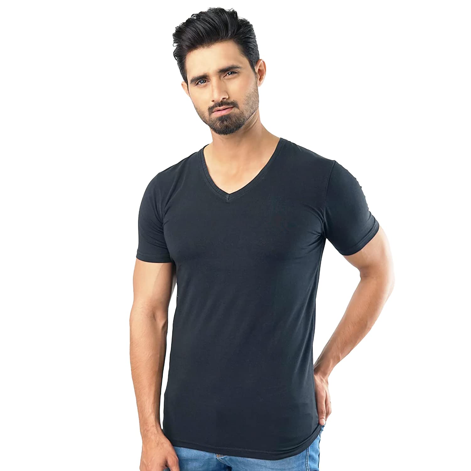 Mendeez Basic V-Neck Undershirt for Men. Pure Cotton Inner Wear for Men for Everyday Essentials and for Every Season Shirt.
