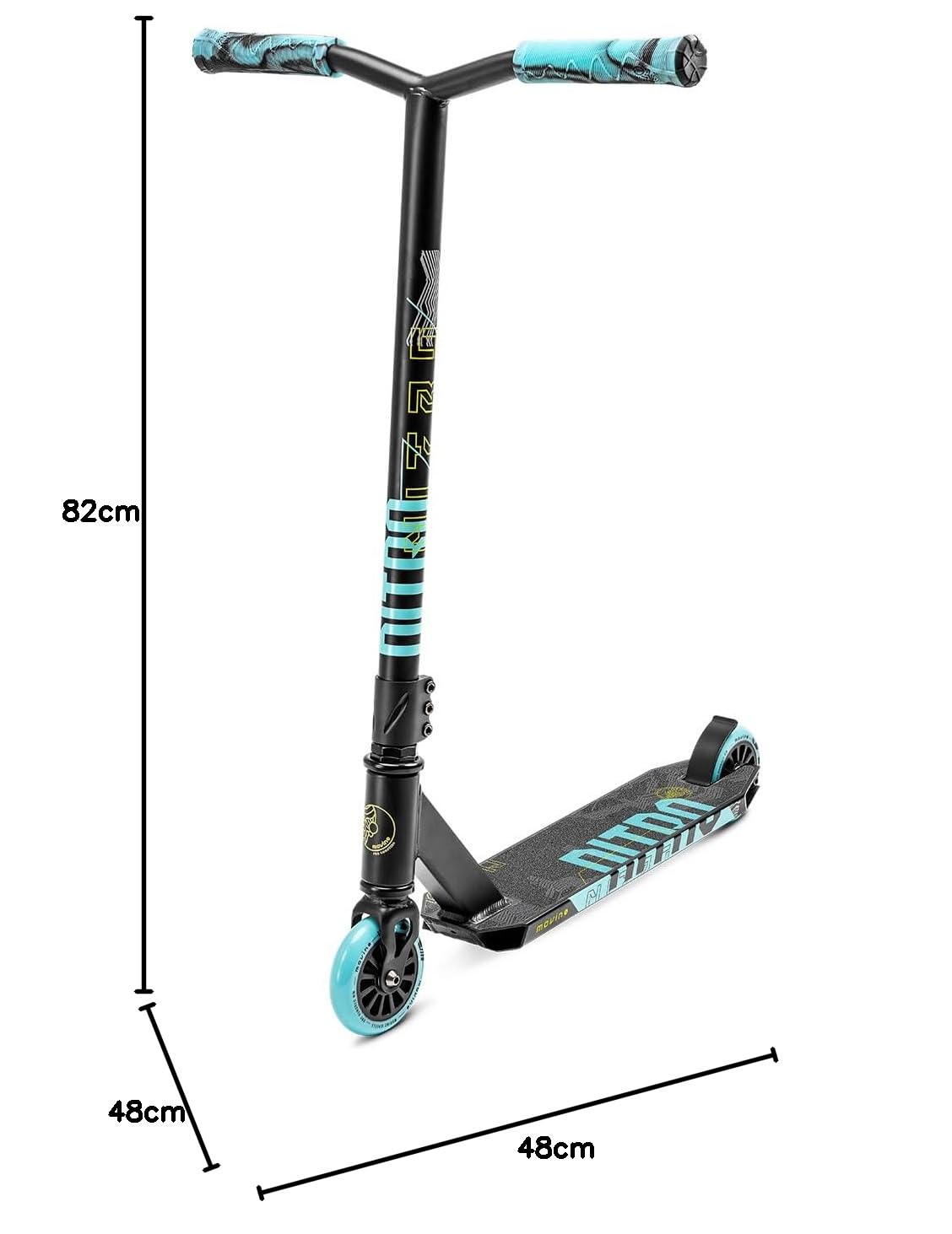 Monopattino Freestyle Movino | Cuscinetti ABEC 9 | Monopattino per bambini resistente alle acrobazie | Pro Stunt Scooter | Ruote da 100 mm | Peso 3,3 kg | Alluminio 6061