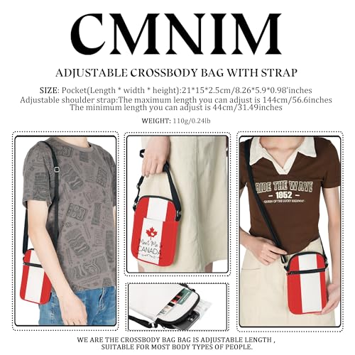 CMNIM Canada Gifts Meet Me In Canada Mini Crossbody Bag Canada Maple Leaf Shoulder Strap Purse Canadian Pride Flag Merch4
