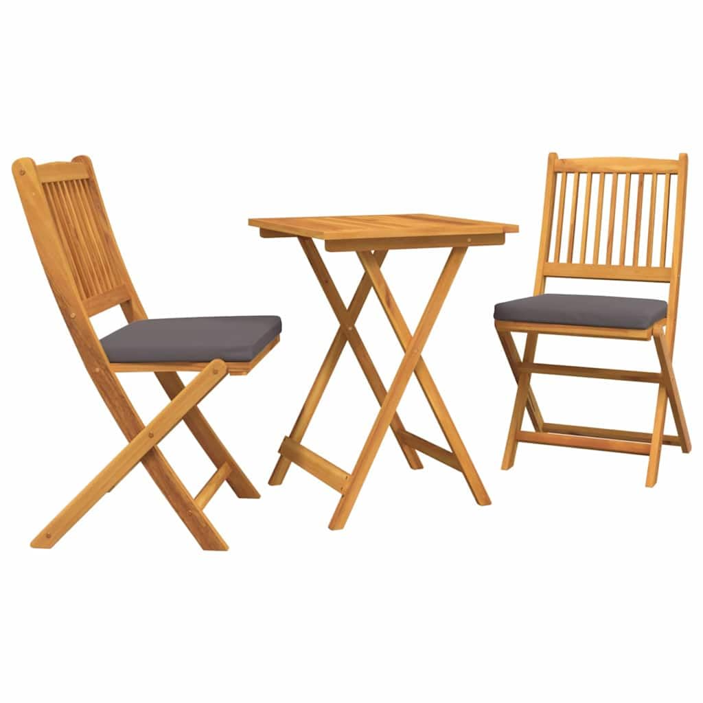Genérico Juego Bistro de Jardín 3 pcs Marrón Madera de Acacia Sólida,Conjuntos de jardín-42000952