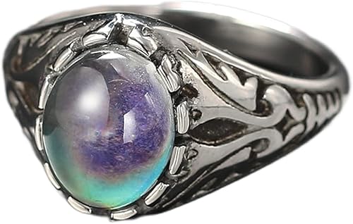 Jude Jewelers Anillo de San Valentín de acero inoxidable con cambio de color sensativo que cambia el estado de ánimo