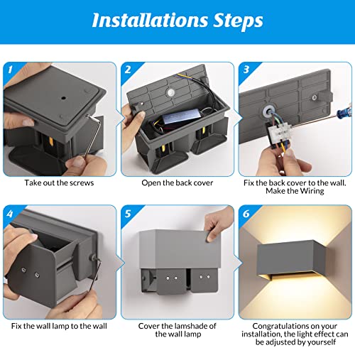 Apliques de pared para exterior e interior con luces de terraza impermeables IP65 7