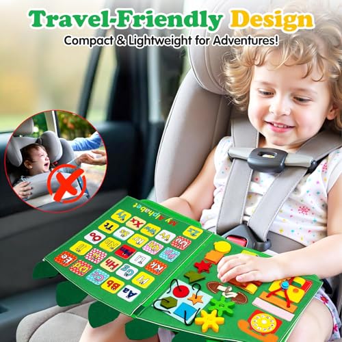 Image of Weihnacht Wall Busy Board Panels,9-in-1 Montessori Sensory Toys, Toddler Learning Activity Center,Montessori Philosophy Sensory, Educational Toys, Conducive to All-Round Development
