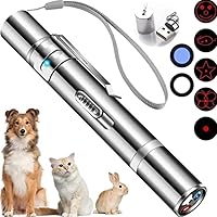 TechNest Laser LED Pointer für Katzen und Hunde, 7-in-1 Interaktives Spielzeug mit 5 Mustern, USB Wiederaufladbar, Trainings- und Lichtspielzeug für Haustiere