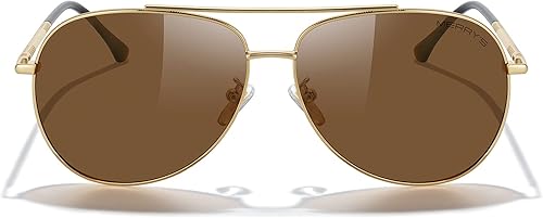 MERRY'S Gafas de sol aviador para mujeres y hombres, lente de espejo polarizada con funda, gafas de sol polarizadas de conducción de 2.362in