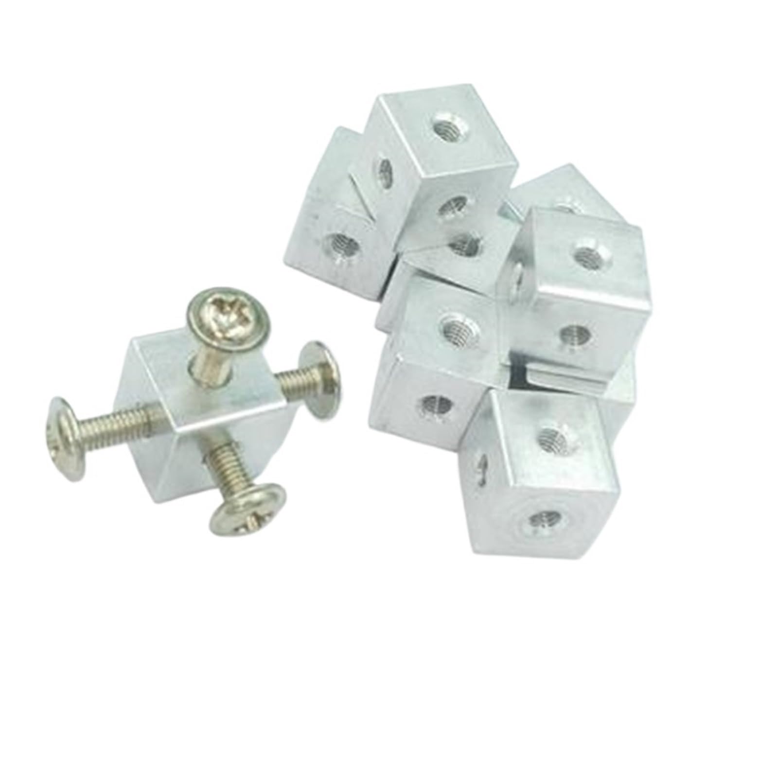 10 pezzi M3 M4 M5 M6 dado a tre lati blocco fisso quadrato dado angolare quadrato piastra filettata a sei lati blocco di collegamento for il fissaggio di scatole in acrilico(10 X 10 X 10 X M4)
