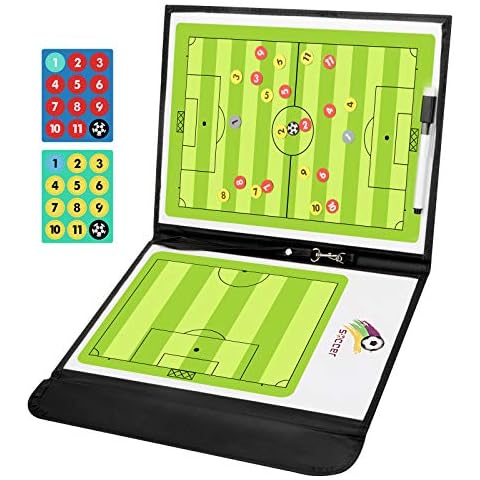 SUPZEOF Soccer Coaching Board,Soccer Training Equipment,Football Coaching Clipboard Board Remarkable Tablet Training Board Coach Gifts Football Board Soccer Tactics Board Writing Wipe Pen Equipment Cover