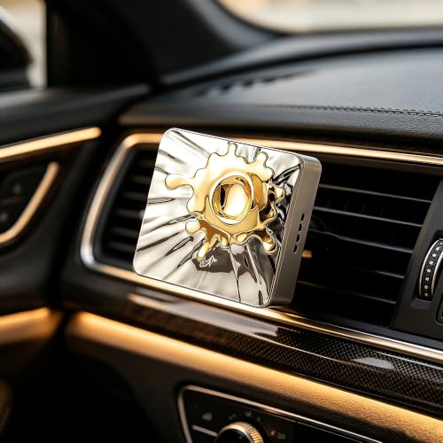 Image of Car Air Freshener Diffuser Vent Clip, Aroma Diffuser Refills, Aromatherapy Diffusers for Fragrance Car Accessories Decoration, Gift for Women Men Dad Mom (Silver and Gold)