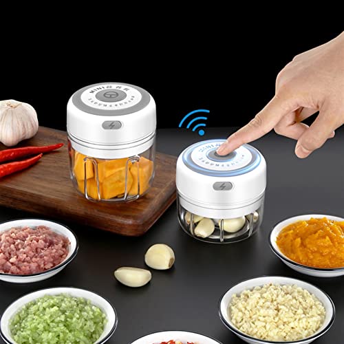 Mandolina eléctrica portátil para ajo y verduras rosa miniatura 3