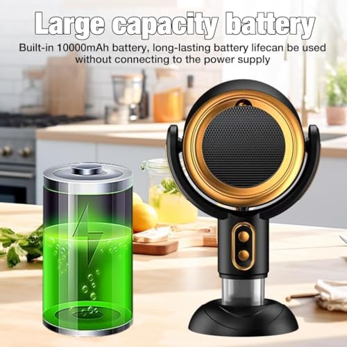 Image of Portable Range Hood, Desktop Range Hood with 2 Speed Exhaust Fan, Detachable Aluminum Filter, Large Oil Collection Cup, Portable Kitchen Exhaust Fan for Indoor BBQ, Hot Pot Camping Trips Home (Gold)