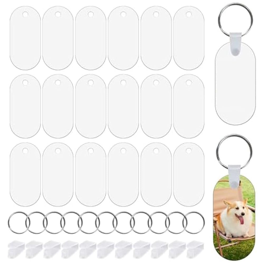 CTRLZS 180Pcs Sublimation Keychain Blanks,Double Sided Sublimation Blanks Keychain Heat Transfer Keychain Blanks