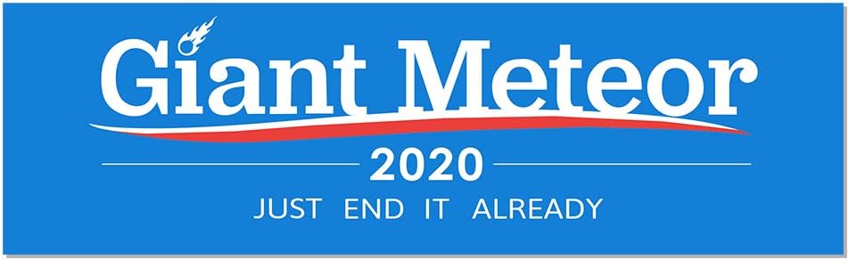 Artisan Owl Giant Meteor 2020 Just End it Already - Funny Auto Car Politics 3x10 Magnet - Holds to Metal Surfaces (1 Magnet)