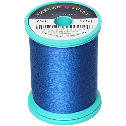 Hilo Sulky Cotton & Steel 50wt, 660 yardas, color Zafiro Oscuro miniatura 1