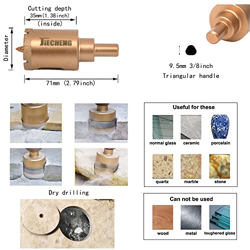 Image of 4 Inch Diamond Hole Saw with Center Drill Bit | Brazed Diamond Core Drill Bit 100mm, Dry Drilling, For Ceramic, Porcelain Tile, Glass, For Granite, Quartz and Marble