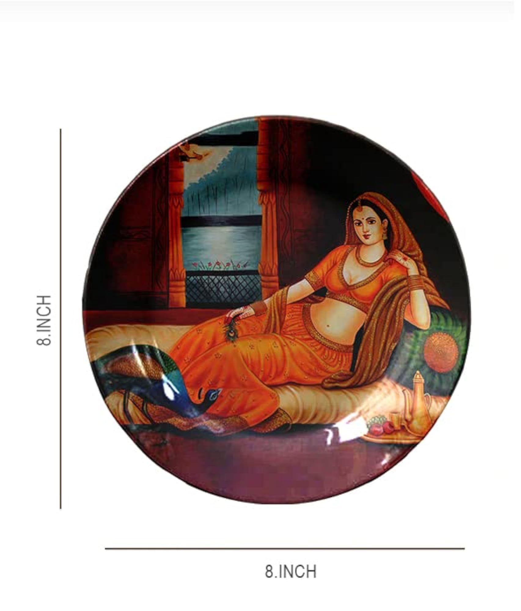 Indian Traditional Art Ceramic Decorative Designer Plate Set