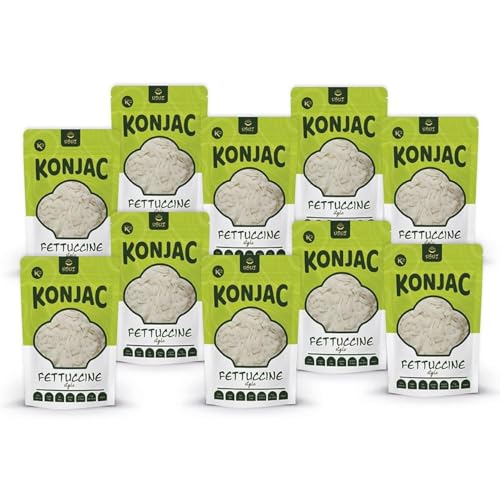 USUI Fettuccine de Konjac 10 pièces – Nouilles Shirataki Konjac | Low Carb | Keto | sans gluten | faible en calories | pâtes de régime 270g