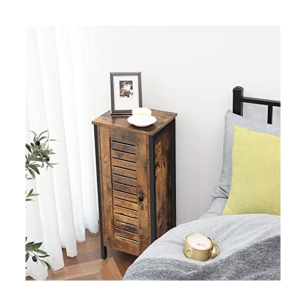 HOOBRO Storage Cabinet, Bathroom Floor Standing Cabinet, Small Sideboard, Tall Side Cabinet, Kitchen Cupboard with Door, Adjustable Shelves, for Living Room, Hallway, Bedroom, Rustic Brown EBF17CW01 - Image 8