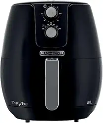 BLACK+DECKER Fritadeira, Air Fryer, com Cesto Antiaderente e Timer, Ajuste de Temperatura, 5L, 110V