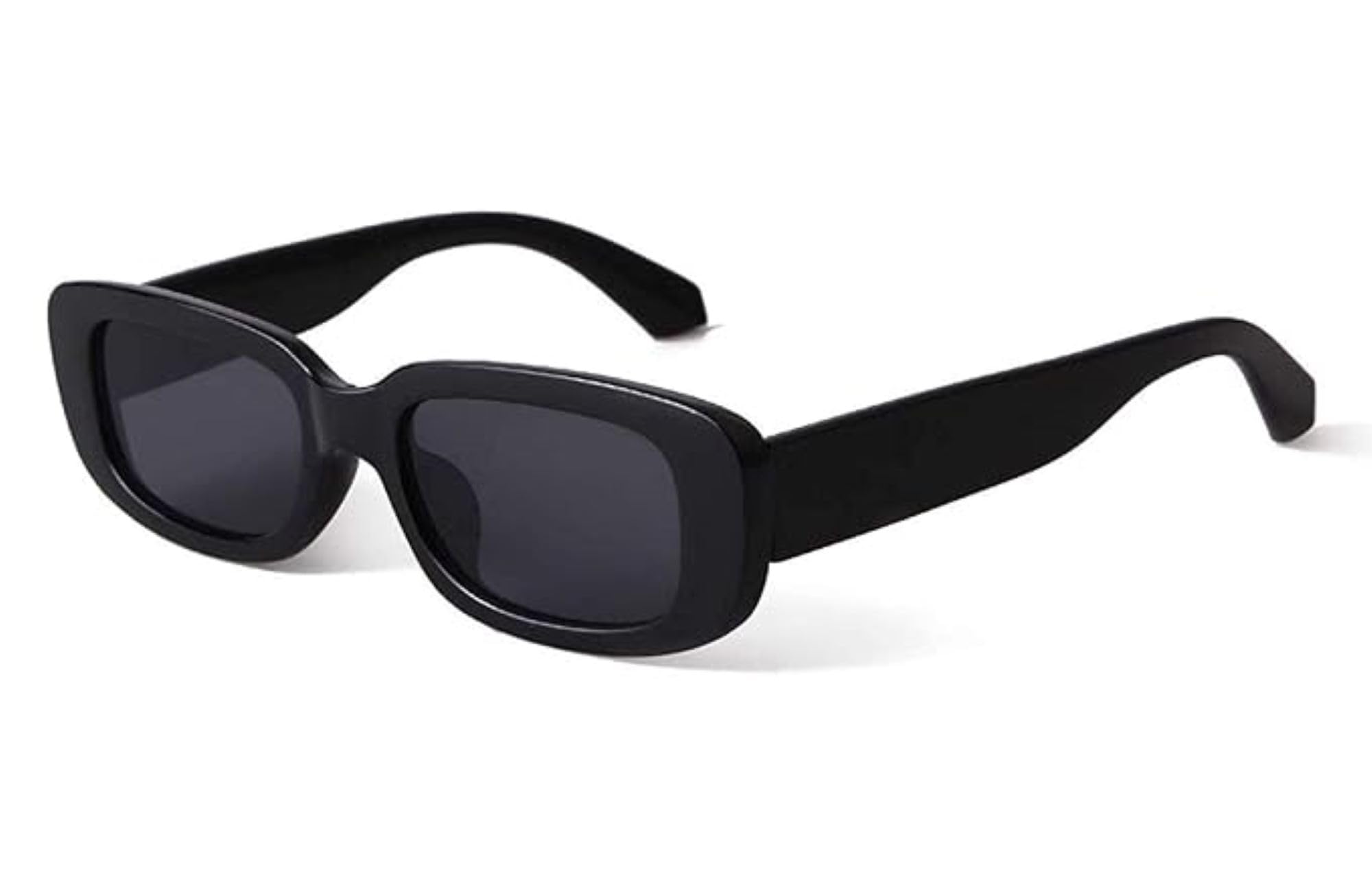 premium rectangular sunglasses for men & women stylish | uv400 protection | trendy black frame | lightweight & durable | fashion goggles for driving, travel & outdoor