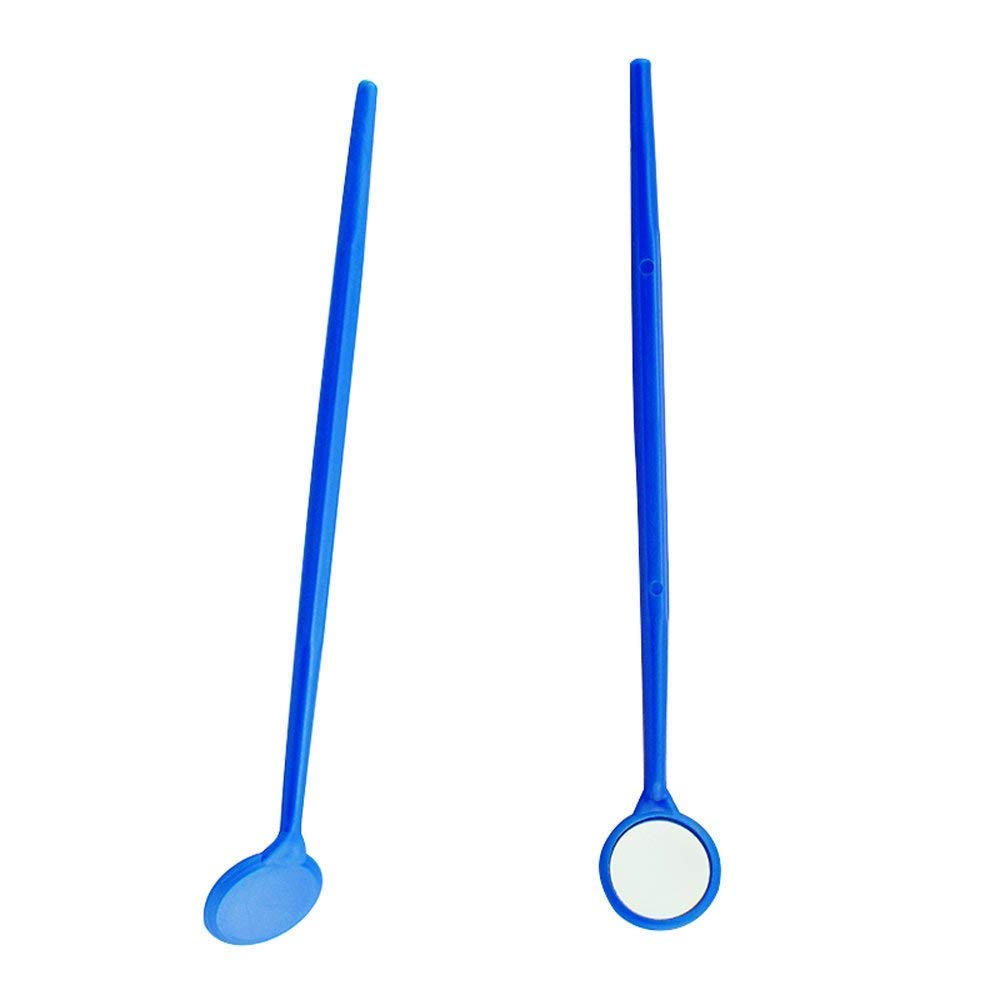 Mike Lot de 100 miroirs jetables en plastique Bleu