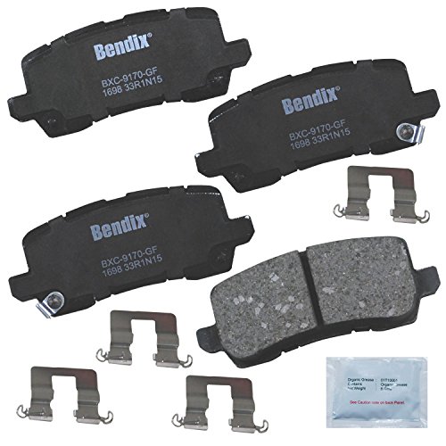 Image of Bendix Priority1 CFC1698 Ceramic Rear Brake Pads for Acura MDX 2020-2017, RLX 2020-2014, TLX 2021-2015, Honda Odyssey 2024-2018