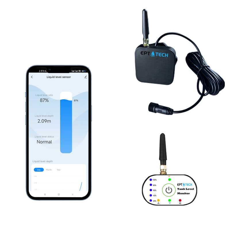 EPTTECHSmart TLC2326P Remote Detector Display Screen Tuya Smart Life Mobile APP Liquid Water Oil Level Tank Monitor Sensor Controller Intelligent Alarm Outdoor Indicator Waterproof IP67