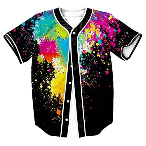 Men and Women Bel Air Jersey Baseball Jersey 90'S Theme Party Hip Hop Short Sleeve Graffiti Shirt for Clubs and Bars 4-Large