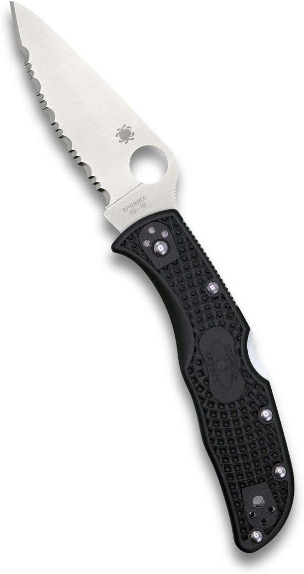 Spyderco Endela Lightweight Folding Pocket Knife with 3.4" CPM SPY27 Steel Blade and FRN Handle - EDC Knife for Men and Women, Perfect for Hunting, Tactical, Camping, Survival - PlainEdge - C243PCBL
