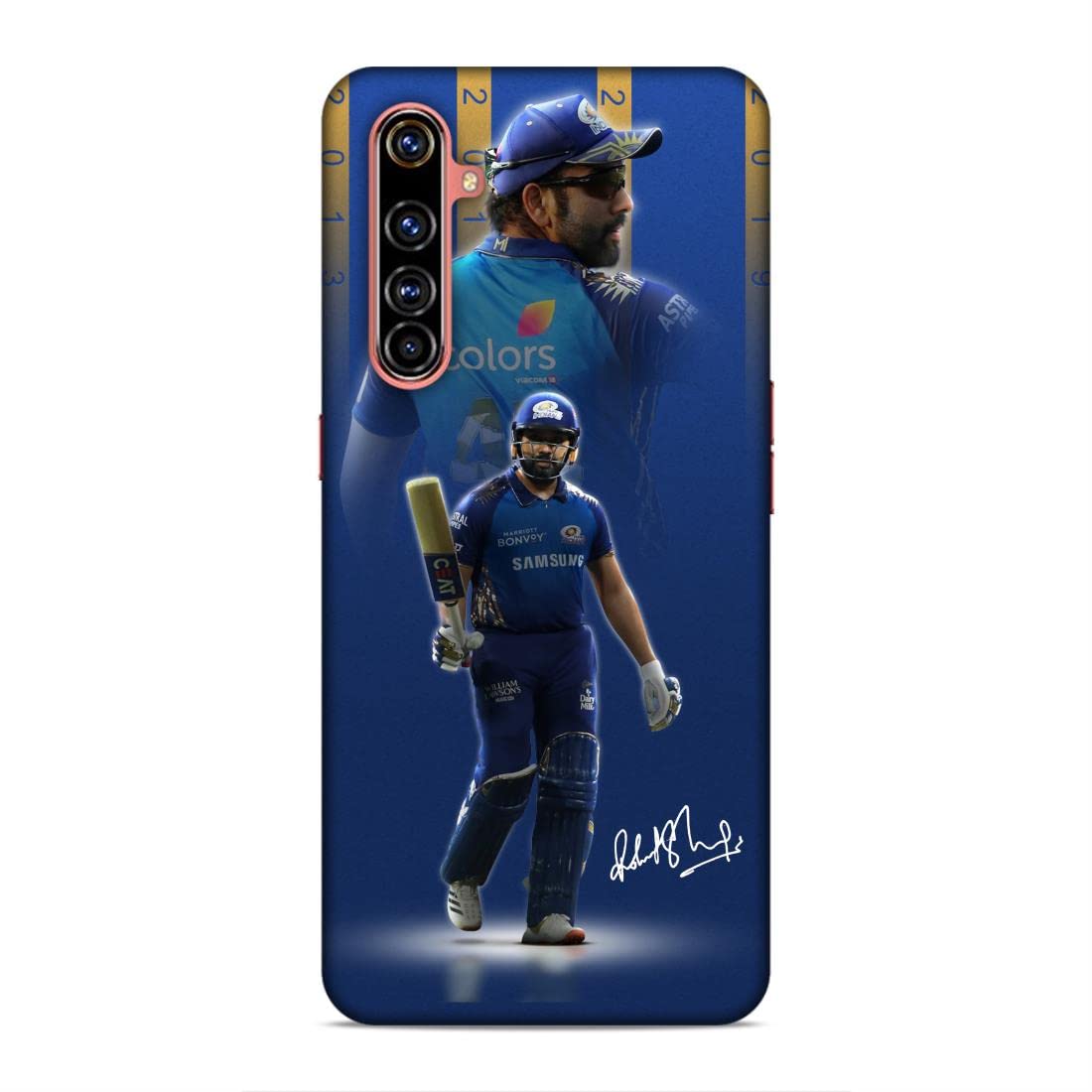 Rohit Twin Edition Blue Autograph Printed Back Cover Case for REALME X50 PRO