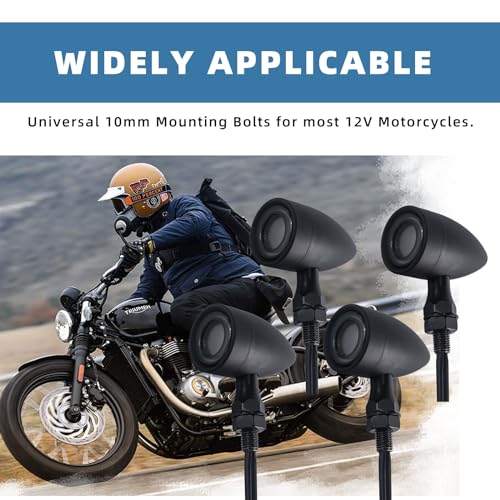Image of Motorcycle Bullet Turn Signals LED Front Rear Lights 4 PCS, 40 LEDs Retro Switchback Running Turn Brake Light Blinkers Universal Fit Harley Dyna Chopper Bobber Suzuki Yamaha Honda -Black