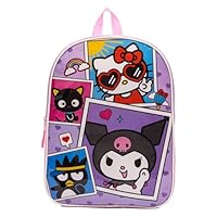 Fast Forward Kuromi Toddler Girl Backpack for Kids - Toddler Back Pack with Padded Straps & Zip Compartment Little Kids Bagpack - Comfy Preschool Backpack - 15\"