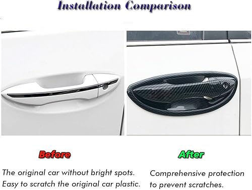 Miniatura 5 de BOYOUS 8 piezas de plástico ABS para exterior de la manija de la puerta, marco de la puerta, accesorios de decoración para Toyota Corolla 2014-2019,