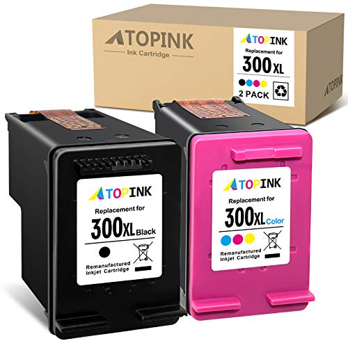 ATOPINK - Cartucho de tinta remanufacturado para HP 300 300XL para HP DeskJet D1620 D2530 D2645 F2410 F4210 F4400 F4500 Envy 100 110 120 D410a PhotoSmart C4600 C470 0 D11. 0A (Color Negro)