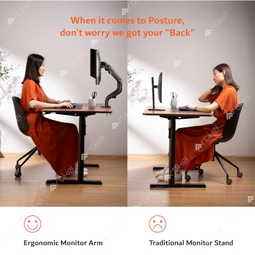 Image of ARTIKEL Monitor Desk Mount Adjustable Spring Assisted Monitor Arm VESA Mount with C Clamp Grommet Mounting Base Computer Monitor Stand (Curve Black, Dual)