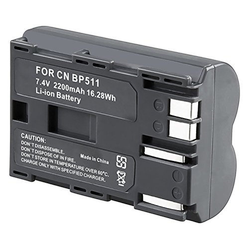 Theo&Cleo Batería recargable para cámara Canon BP-511 BP-511A BP-512 BP-508 EOS Cover