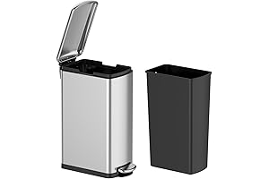 Stainless Steel Kitchen Trash Can, 8 Inch Wide, 8 Gallon Capacity